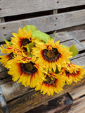 18" Yellow Sunflower Bush x 7