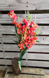 27" Red Silk Gladiolus Bush x5