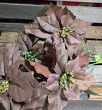 20" Poinsettia Bush Chocolate or Tan