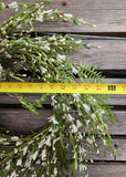 24" White Paper Flower Wreath