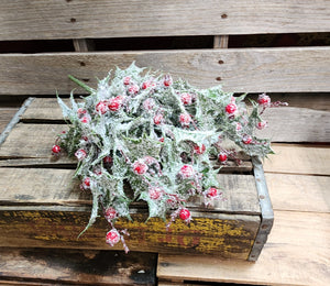 18" Frosted Holly Bush