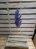 27" Navy Glitter Laurel Leaves Stem