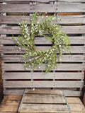 24" White Paper Flower Wreath