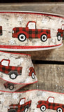 2.5" Birch wired ribbon with Red Truck