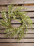 24" White Paper Flower Wreath