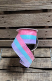 2.5" Candy Stripe Glitter Wired Ribbon