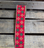 2.5" Glitter Plaid Wired Ribbon 10Yd Roll