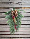 28" Mixed Pine Teardrop with Large Pine Cones