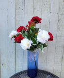 16" Silk Red and White Christmas Bush x12