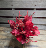 20" Red Magnolia Leaf Bush