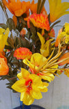 30" Silk Fall Yellow and Orange Bush x38