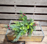 21" Glitter Mixed Artificial Christmas Greenery Bush