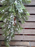 32" Flocked Mixed Pine And Pinecone Teardrop