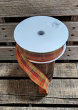 1.5" Fall Plaid Wired Ribbon 50yd Roll