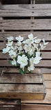 22" White Silk Alstromaria Bush x9 Stems