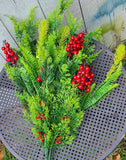 Mixed plastic greenery and berry bush