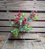 11" Flocked Berry Stem