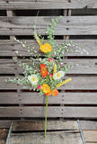 26" Handwrapped Poppy Stem Orange and yellow