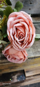 19" Silk Garden Rose Bush x9 stems