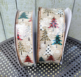 1.5" or 2.5" Wired Christmas Tree Ribbon 50 Yd Roll