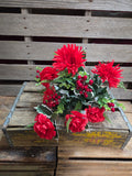 Red Carnation Mum and Berry Bush