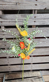 26" Handwrapped Poppy Stem Orange and yellow