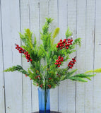 Mixed plastic greenery and berry bush