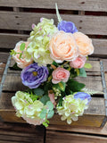 20" Peach Pink and Green and Lavender Rose Hydrangea Bush x14