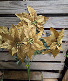20" Poinsettia Bush Chocolate or Tan