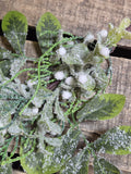 21" Flocked Greenery Berry Stem