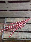 30" Red and White Ball and Grass Spray