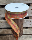 1.5" Fall Plaid Wired Ribbon 50yd Roll