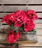 19" Red Glitter Hydrangea Bush X5