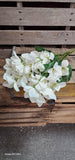 22" White Silk Alstromaria Bush x9 Stems