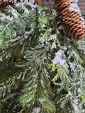 32" Flocked Mixed Pine And Pinecone Teardrop