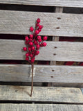 12" Red Berry Stem