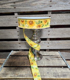 1.5" Yellow Sunflower Wired Ribbon 50Yd Roll