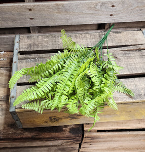 19" Plastic Fern Bush x9