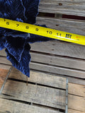 16" Navy Blue Velvet Wired Poinsettia 14" Wide