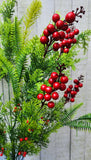 Mixed plastic greenery and berry bush