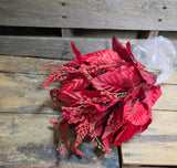 20" Red Magnolia Leaf Bush