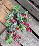 11" Flocked Berry Stem