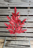 24" Red Glitter Bay Leaf Stem