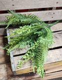 20" Plastic Mixed Fern Bush x7