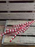 30" Red and White Ball and Grass Spray