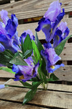 Silk Purple Iris Bush 21"