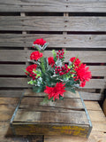 Red Carnation Mum and Berry Bush