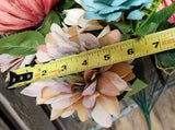 23" Brown Rust Teal Mum Rose Gerber Daisy Bush x14