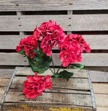 19" Red Glitter Hydrangea Bush X5