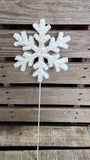 20" Styrofoam Glitter Snowflake on a Pick